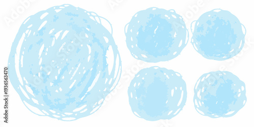 Abstract light blue circles with a sketchy hand drawn aesthetic