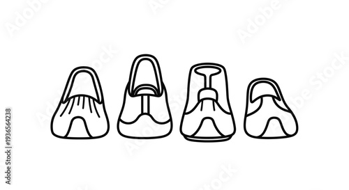 Four nested matryoshka dolls depicted in a simple black outline silhouette