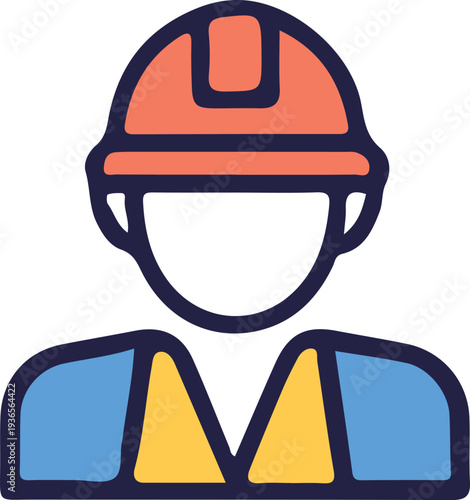 unique modern construction worker vector icon