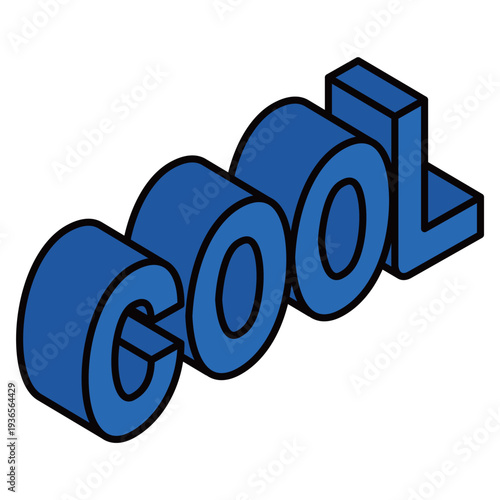 	COOLの文字の立体的な3Dイラスト