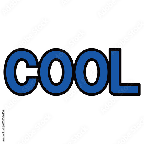 太字でシンプルな「COOL」の英単語・テキスト素材