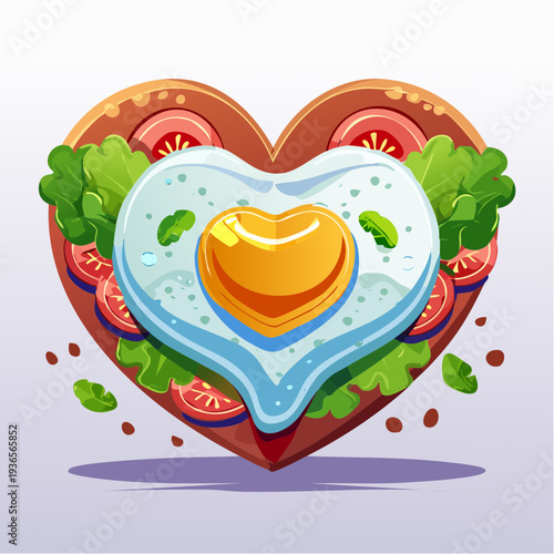 Cute Healthy Breakfast Vector Illustration