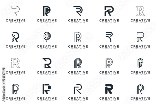 abstract creative letter R logo vector, bussines logo letter R 
