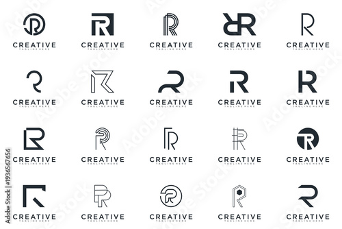 abstract creative letter R logo vector, bussines logo letter R 