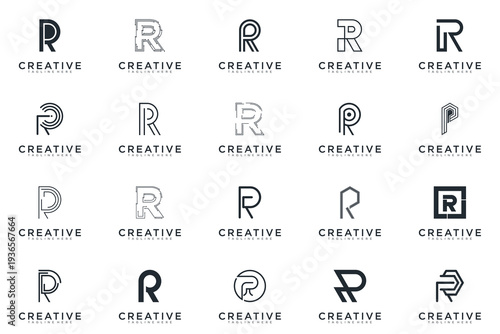 abstract creative letter R logo vector, bussines logo letter R 