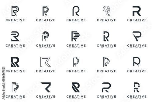 abstract creative letter R logo vector, bussines logo letter R 