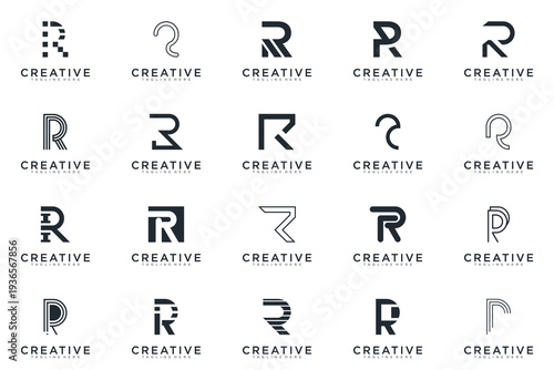 abstract creative letter R logo vector, bussines logo letter R 