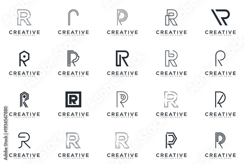 abstract creative letter R logo vector, bussines logo letter R 