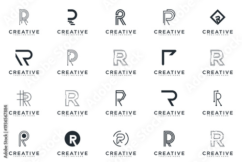abstract creative letter R logo vector, bussines logo letter R 