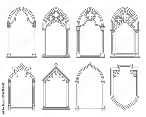 Ancient wrought iron gates, on historic stone building facade featuring ornate metalwork and intricate architectural details, vintage entrance design, classic heritage architecture vector illustration