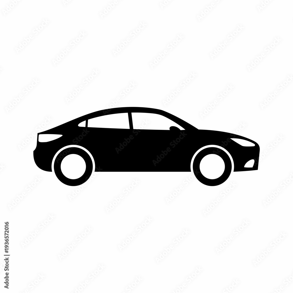 Fototapeta premium Vector car silhouette. Simple car icon. Car icon for web and apps.