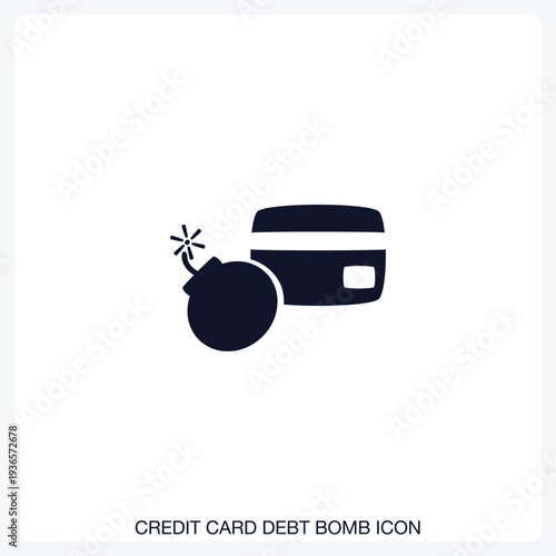 Credit Card Debt Bomb Icon
