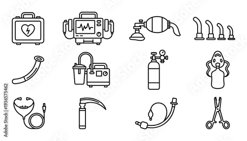 First aid kit with heart sign contains medical supplies to help people get treatment easily