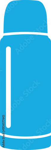 Modern blue thermos bottle icon