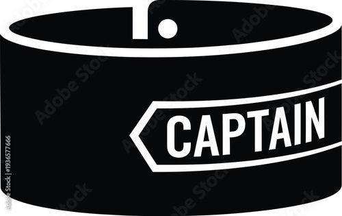 Captain armband band worn on arm for team leader in sport games signifying leadership