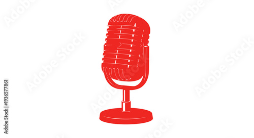 Retro Microphone Icon - Vintage Audio Recording Symbol