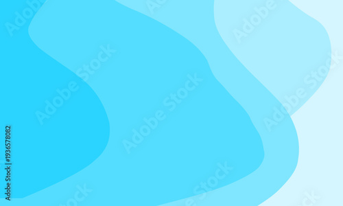 Abstract Blue Wave Background with Smooth Flowing Curves and Gradient Layers, Modern Minimal Ocean Water Design for Banner, Wallpaper and Digital Presentation Template