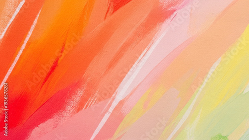 Abstract Acrylic Brush Stroke Background with Warm Orange Paint Texture