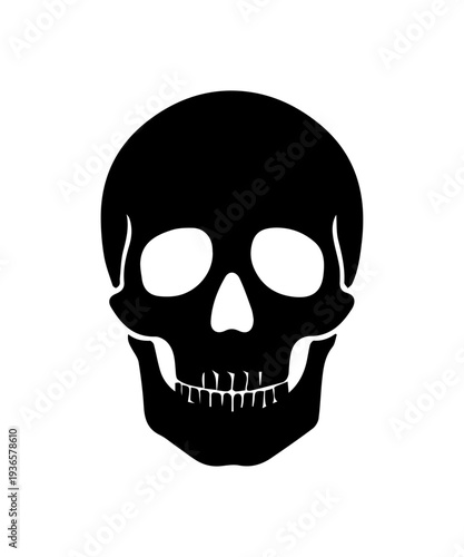Human skull silhouette representing danger, death, anatomy