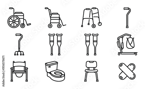 Wheelchair is transport chair on wheels used by people with mobility disability and physical issues
