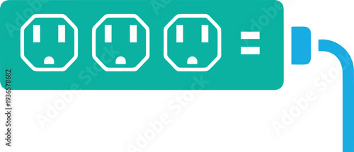 Modern power strip with electrical outlets and plug