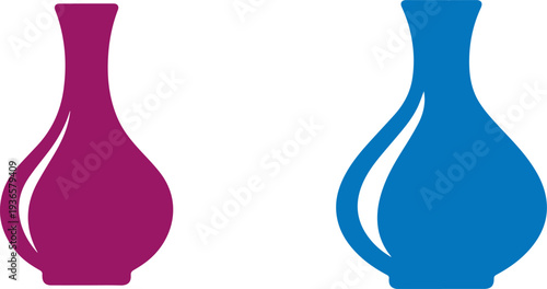 Vibrant decorative vases in modern minimalist style