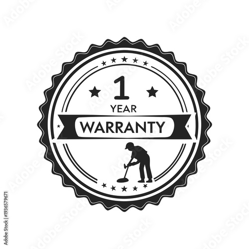 1 year warranty stamp with the text