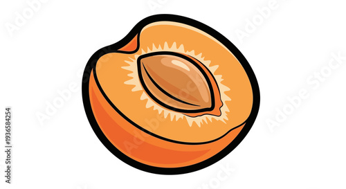 Apricot Fruit Cut in Half.