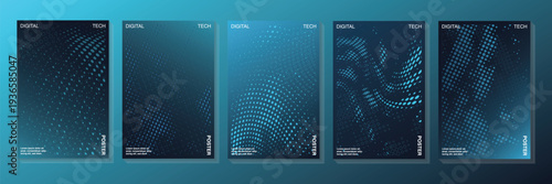 Modern digital technology poster design template.futuristic tech covers, templates, posters, placards, brochures, banners, flyers and etc.
