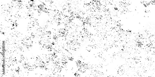 Distressed texture with rough edges and speckled pattern grunge. Glitch distorted grungy isolated layers. Vector halftone dots. White background with scattered black scratches. 