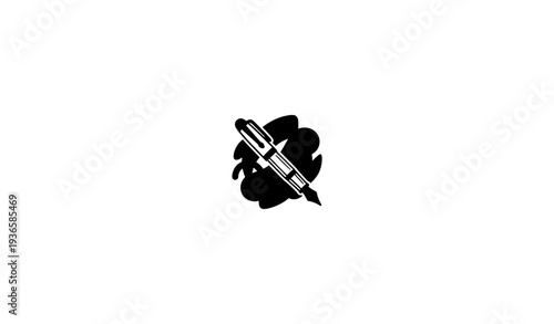 Modern Pen Icon on Abstract Background – Minimal Vector Illustration