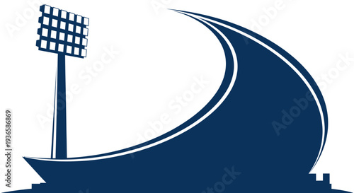 Stadium Floodlight and Abstract Sports Arena Shape