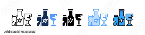 Glass waste Icon Multiple Style