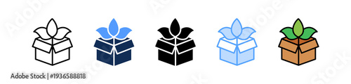 Sustainable Packaging Icon Multiple Style