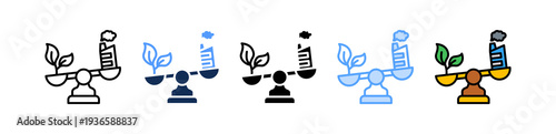 Pollution Control Icon Multiple Style