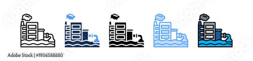 Industrial Waste Icon Multiple Style