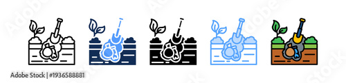 Burying Garbage Icon Multiple Style