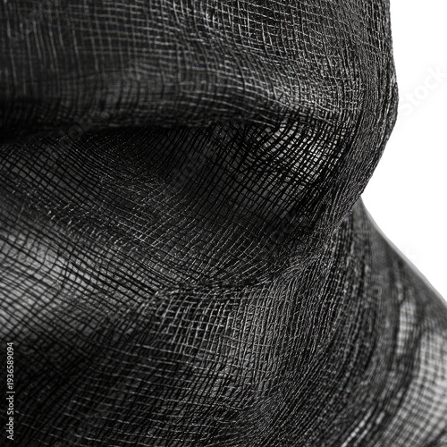 Black fabric with layered texture