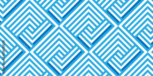 Minimal line Seamless geometric pattern with shapes. Decoration and maze ornament square wall tile. Illustration seamless pattern line colorful tile ornament wallpaper. Mosaic backdrop retro chevron.