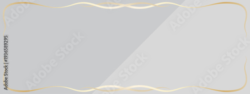 高級感のあるラインのバナー背景　ペールグレー＆ゴールド