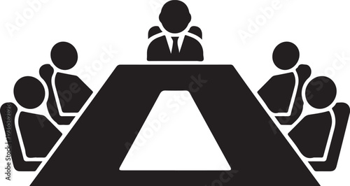 Board room members sitting around a table. Board Room Icon Object, Board Room Icon Picture, Board Room Icon Image