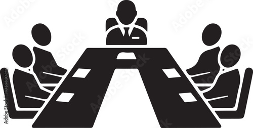Board room members sitting around a table. Board Room Icon Object, Board Room Icon Picture, Board Room Icon Image