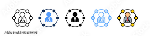 Stakeholder Network Icon Multiple Style