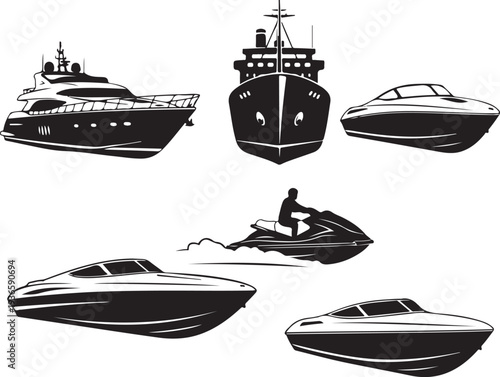 Boat icons set