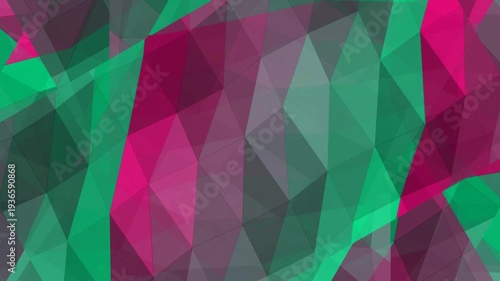 Abstract Geometric Pattern with Green Pink Shapes.