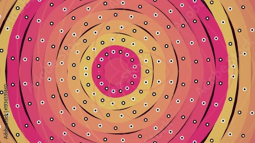 Vibrant Concentric Circles with Dots Animation.