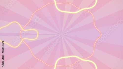 Abstract Pink Background with Neon Lines.