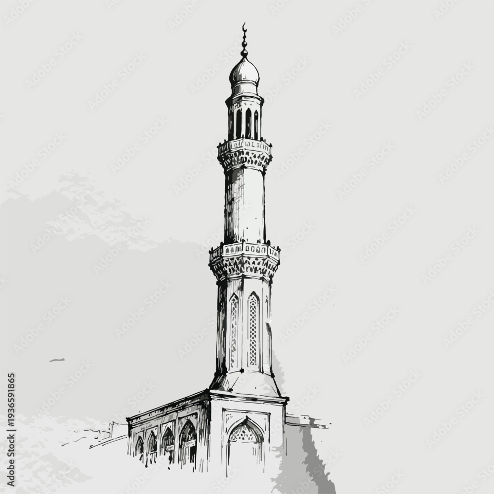 Obraz premium Islamic Mosque Dome Illustration