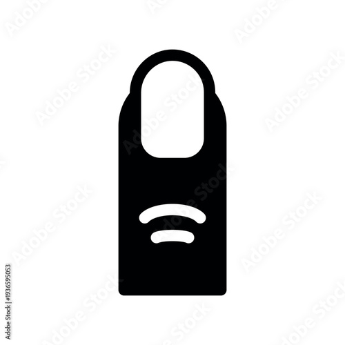 Solid Silhouette Icon of a Human Finger Pointing