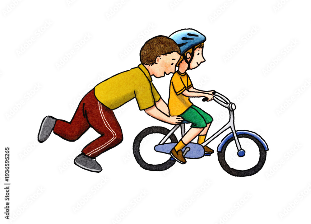 Naklejka premium Two Boys Biking